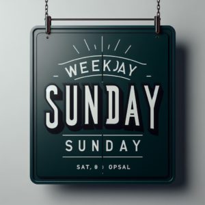 Weekday Sunday